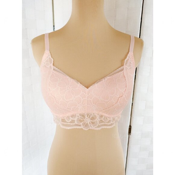 Pink by VS Size M(D-DD) Medallion Lace Bralette Victoria’s Secret Pushup Floral - Picture 2 of 14
